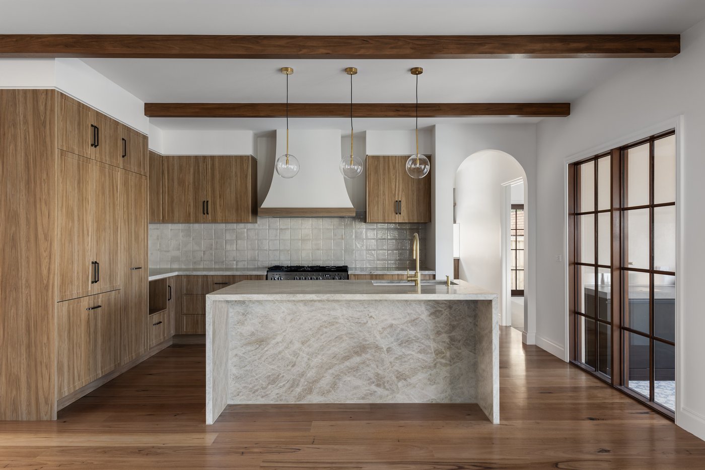 Varcon Group custom home, kitchen joinery and materiality, Mont Albert