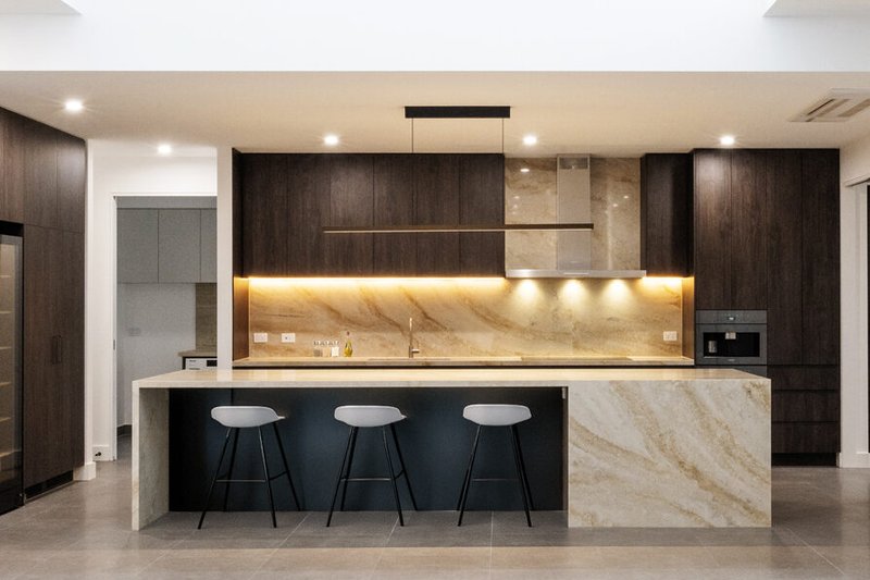 Varcon Group display home, Mont Albert North kitchen with bespoke cabinetry