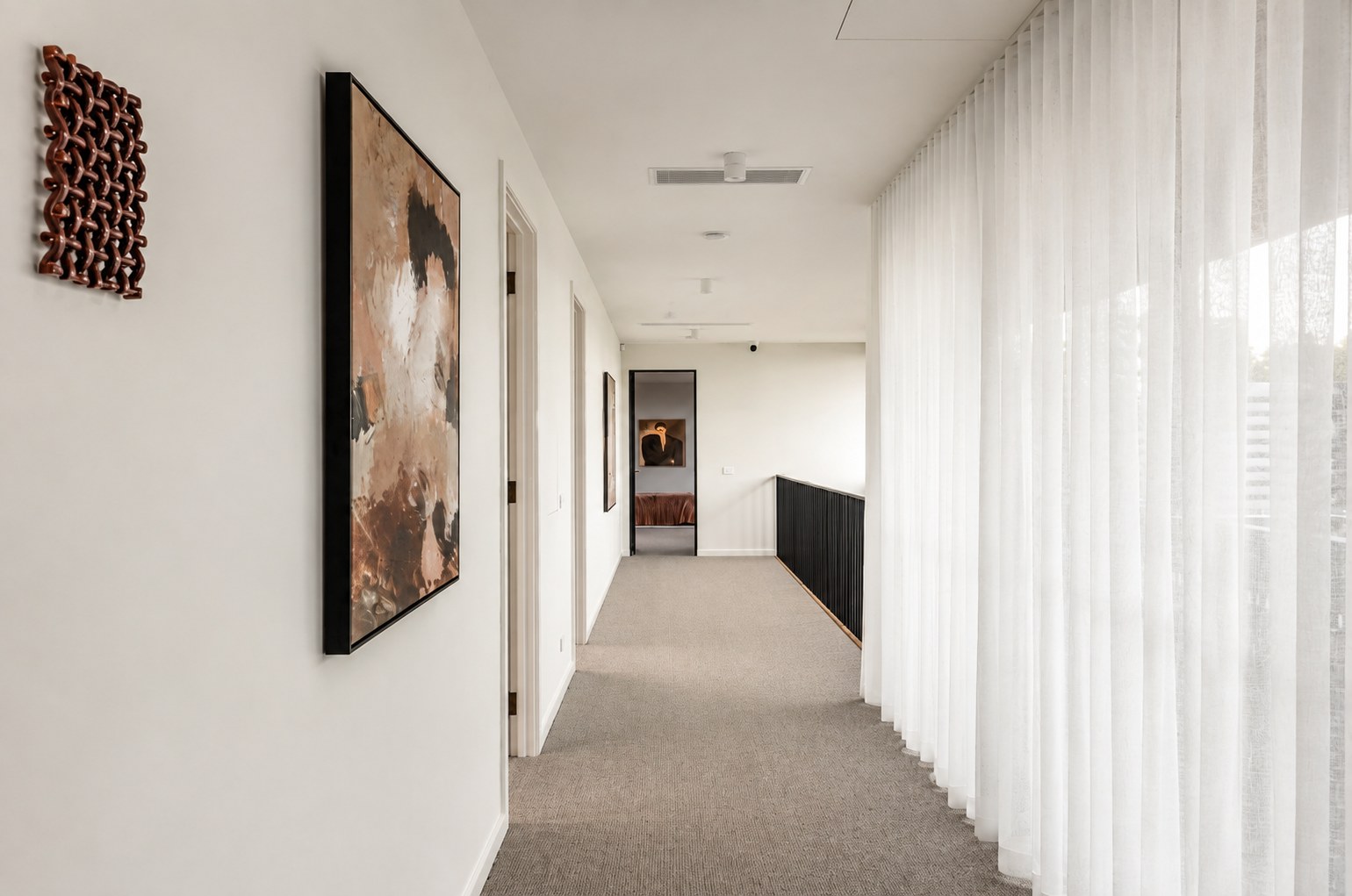 Varcon display home upper level hallway, Mont Albert North, considered architectural detail and finishes