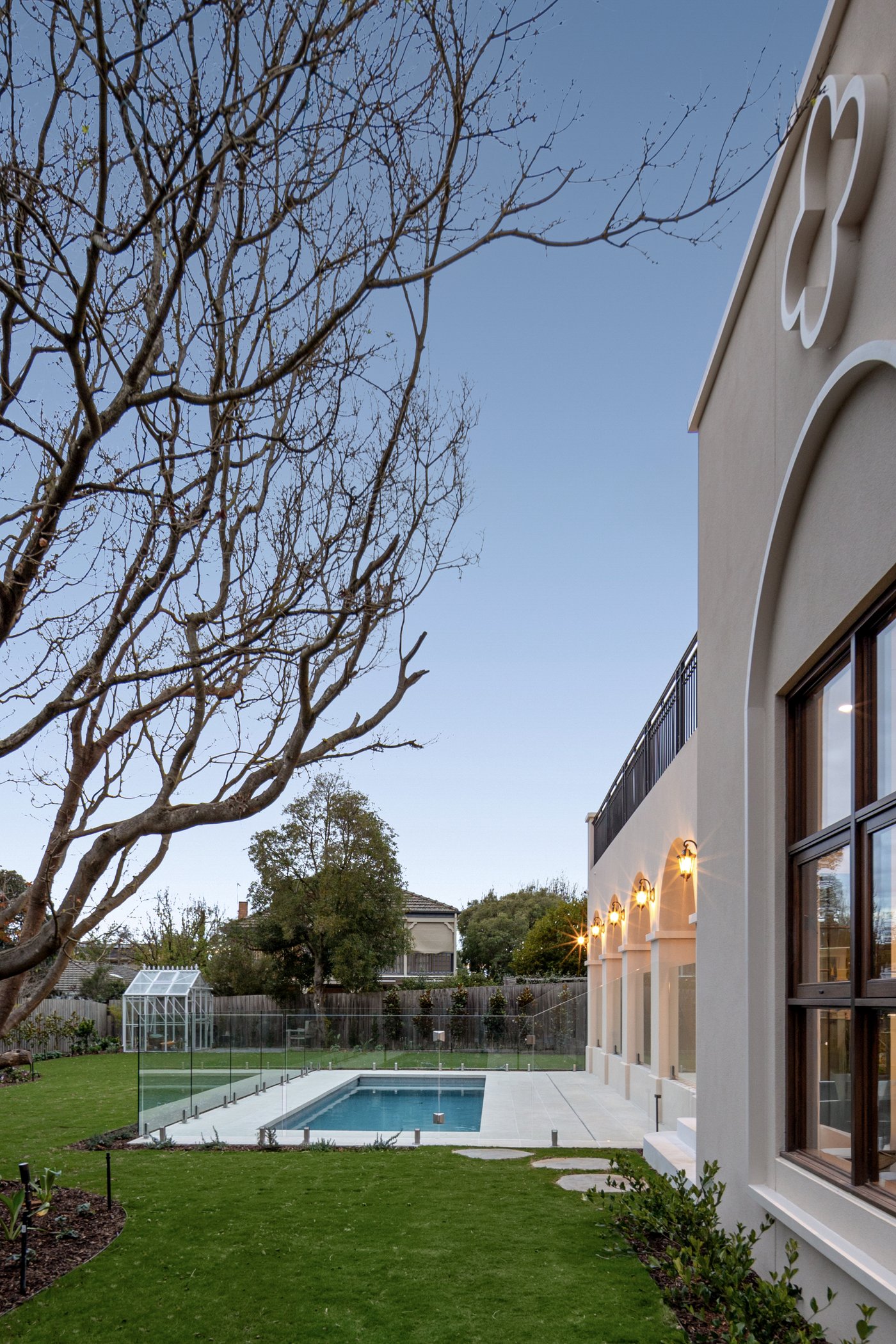 Varcon Group completed knockdown rebuild, Grange Street Mont Albert, rear garden and pool