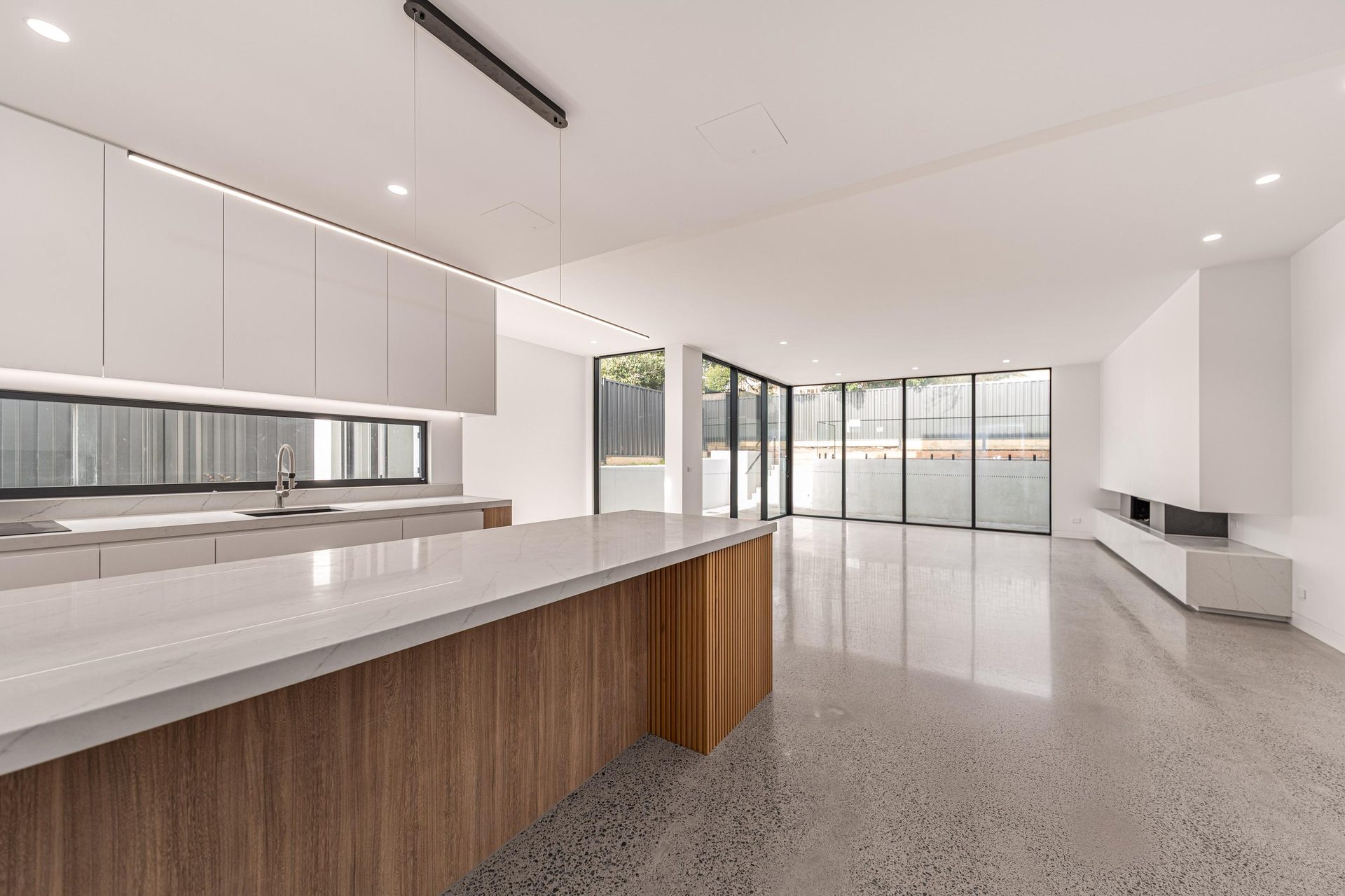 Varcon custom home kitchen, considered joinery and materiality